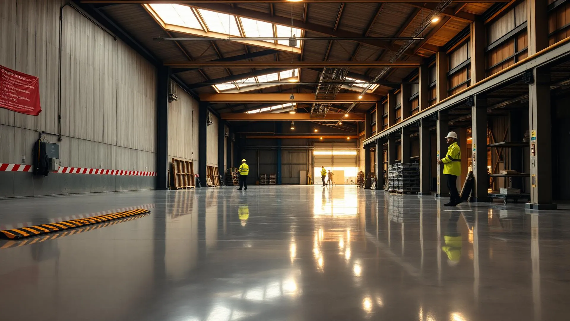 F Wilding Ltd construction site with resin flooring installation
